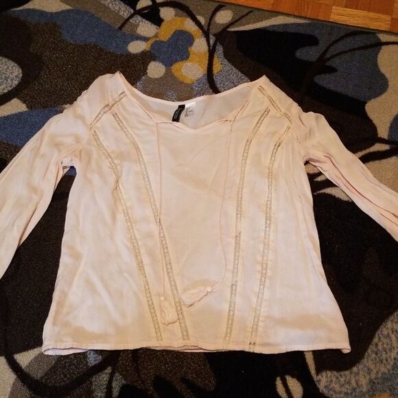 H&M Pink long sleeve blouse Size 4 - Picture 1 of 3